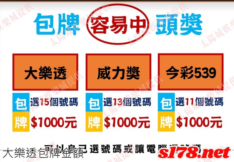 大樂透包牌金額